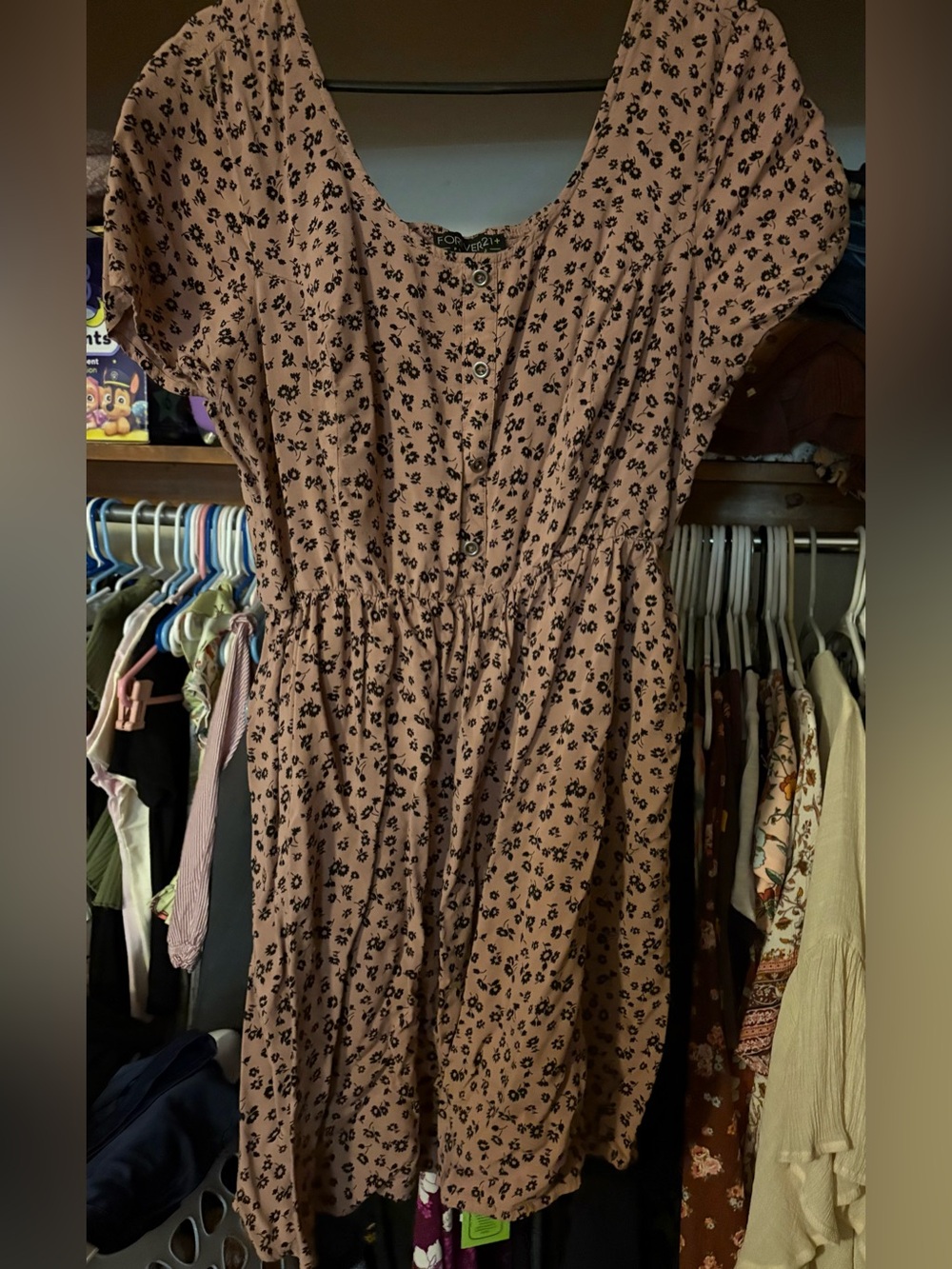 Forever 21 + women’s size 2x mauve floral mini dress